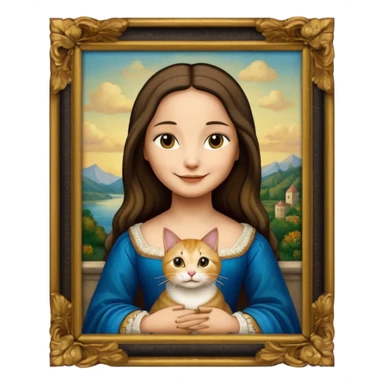 frame mona lisa, cat face sticker