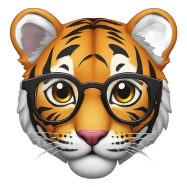 clown tiger in glasses sticker