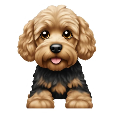 A black and tan cockapoo sticker