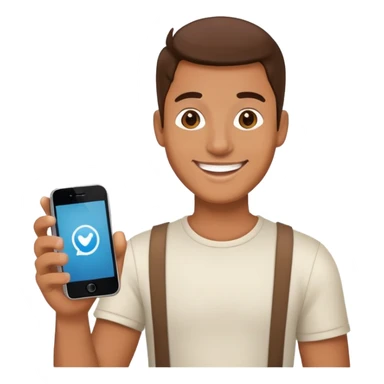 A man with his iphone sticker