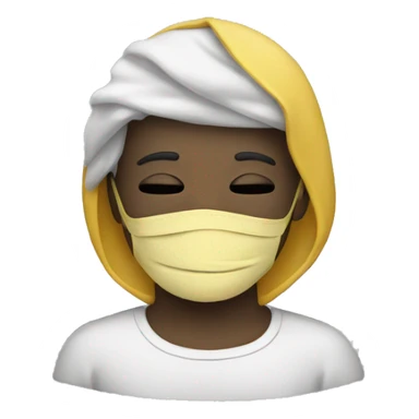 Emoji with sleeping mask sticker