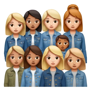 girls in jean jackets sticker
