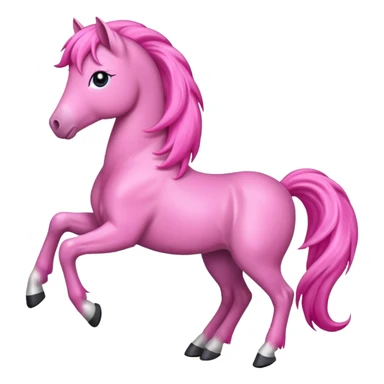 pink pony rearing up on its hind legs sticker