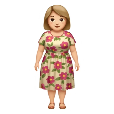 mujer mediana edad, gordita sonriente full body sticker