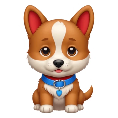 puppy dog redblue sticker