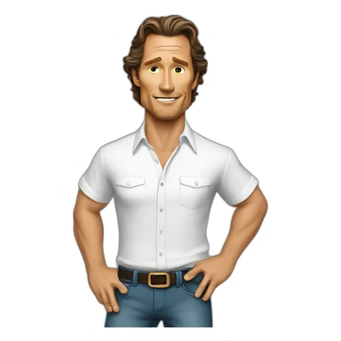 matthew mcconaughey cartoon wearing shirt sticker