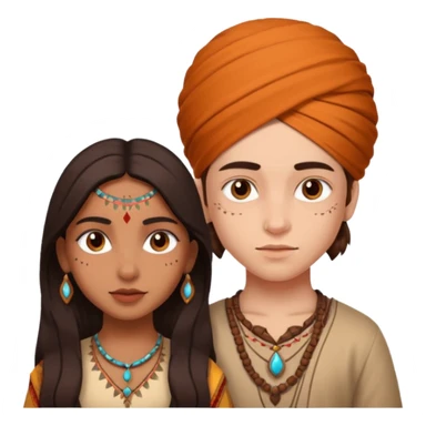 . The emoji is of Dylan Player (founder of emojis.com) who should have an existing emoji that highly details his face, and then with an Indian girl with an equivocally as detailed face. They should both look very realistic and use the existing image of DYLAN PLAYER, FOUNDER.  sticker