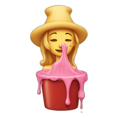 Wax lady melting slowly sticker