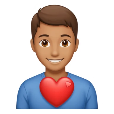 M with a heart sticker