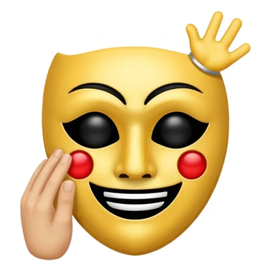 Fröhliche maske hand und trauriges Gesicht  sticker