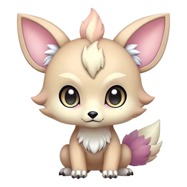 Adorable colorful chibi pastel edgy fantasy animal hybrid Fakemon full body, big Eyes sticker