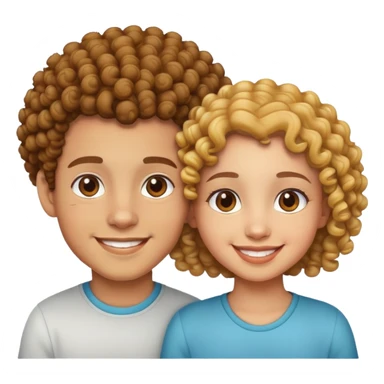 Light skin curly head couple boy and girl sticker