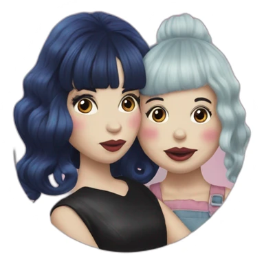 Bjork giving Melanie Martinez with a vinyl sticker