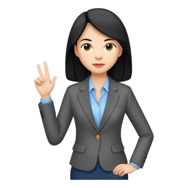 Women, professionals, teachers, black long hair, full body sticker