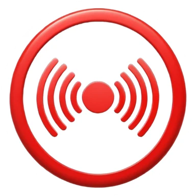 Minimalist “No Wi-Fi” icon, flat vector style on white background. A clean black Wi-Fi signal symbol inside a bold red circle with a diagonal clearly shows no internet connection or poor connection. No text, shadows, or extra details sticker