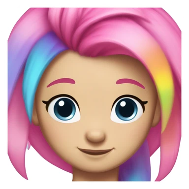 my little pony, rainbow hair, pink base, blue eyes sticker