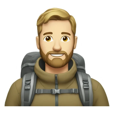 40 year old white guy with beard Hiking a mountain sticker