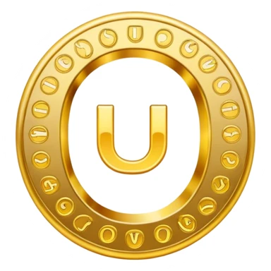 LA LETRA U DENTRO DE UN CIRCULO DORADO sticker