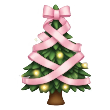 Christmas tree with light pink bows and lights sticker