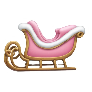 light pink Santa sleigh sticker