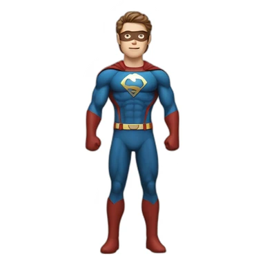 Superhero guy, white skin, brown hair sticker