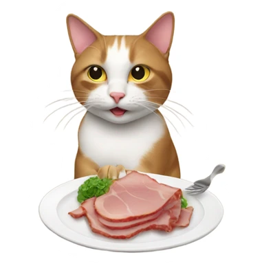 Cat eating ham in istanbul sticker