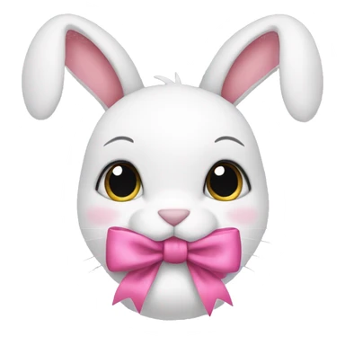 bunny wearing pink bow sticker