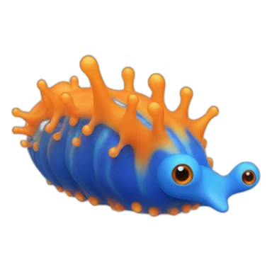 sea slug orange and blue sticker
