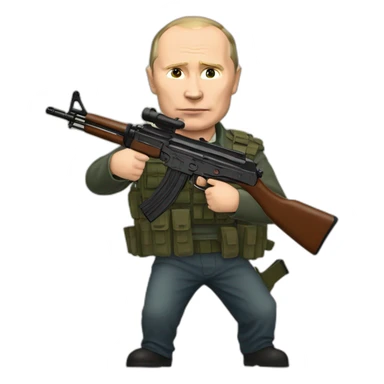 putin and ak-47 sticker