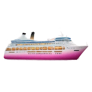 Pink ombre cruise ship with glitter sticker