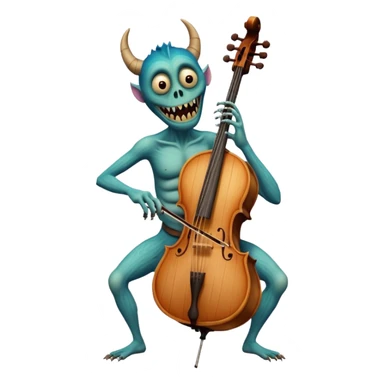 a monster of some kind with some sort of instrument as a part of its body sticker