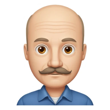White man mustache balding sticker