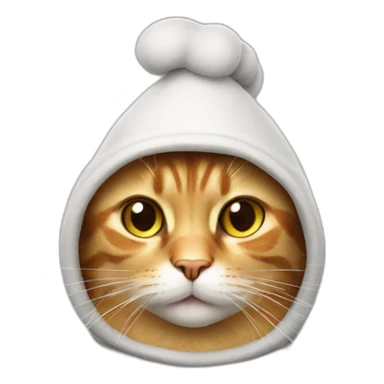 Cat wearing chicken hat sticker
