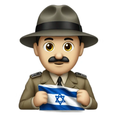 hitler avec un drapeau israël sticker