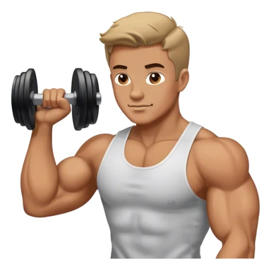 side view guy doing bicep-curls sticker