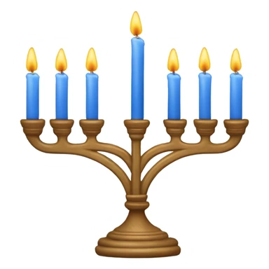 Eight candle menorah with blue Star of David in center sticker