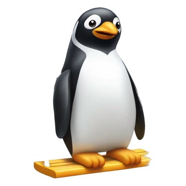 Penguin sitting on a playground swing sticker