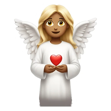 Angel holding heart sticker
