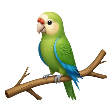 Parakeet with backpack sticker