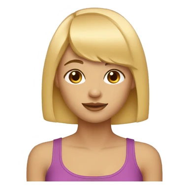 blonde girl bob hair bangs sticker