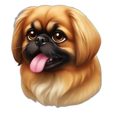 Pekingese redhead cute muzzle sticker