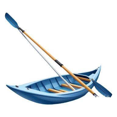 An icon showing a close-up of crossed oars, a sleek racing shell, and rippling water, symbolizing rowing. The design includes droplets in motion and a streamlined boat tip cutting through waves. Transparent background emphasizes strength, precision, and the spirit of competitive rowing sticker