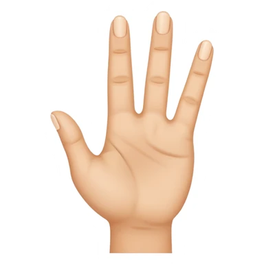 Make a hand (skin complexion) with 4 fingers up, with the thumb tuck in. sticker