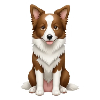 Sitting pure white Border Collie sticker