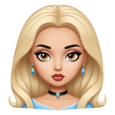 russian features, beauty, pretty eyes, black eyeliner, pretty bratz baddie sticker