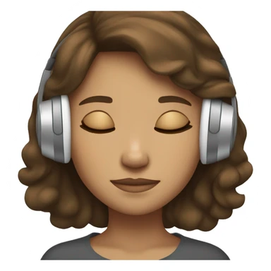 Brown haired light skined girl sleeping with headphones sticker
