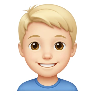 Cute little boy with a smile sticker