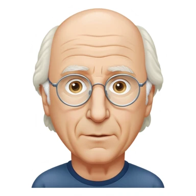 Larry David full body, giant head sticker