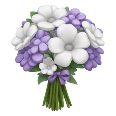 white and lavender flower bouquet  sticker