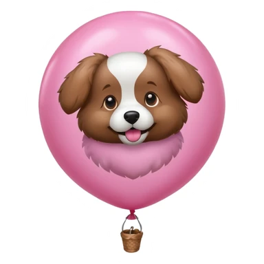 Chien en ballon rose sticker